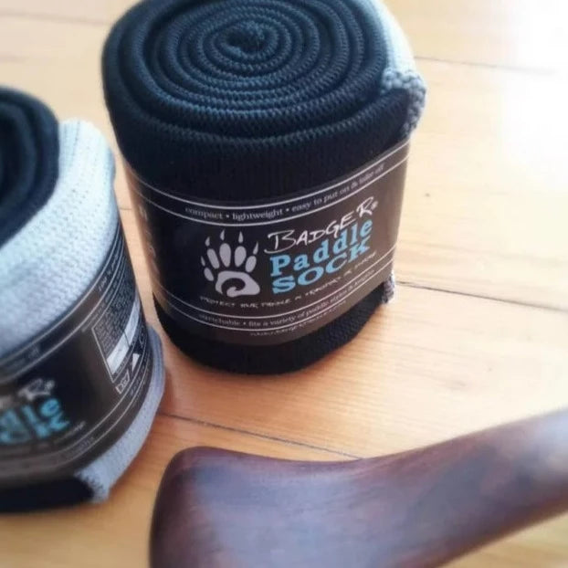 Elevate your paddle care routine with the Badger Paddle Sock. It's not just a protective layer; it's a statement of care and attention for your valued paddling equipment. Get yours today and ensure your paddle receives the protection it deserves.  One size fits most, Badger Paddle Sock. Compact, lightweight. Protect your paddle in transport or storage. Made in Canada.