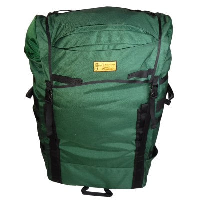 Recreational Barrel Works Expedition Canoe Pack: Double fabric layers at the bottom and reinforced areas on handles, shoulder straps, and hip belt ensure durability and longevity.