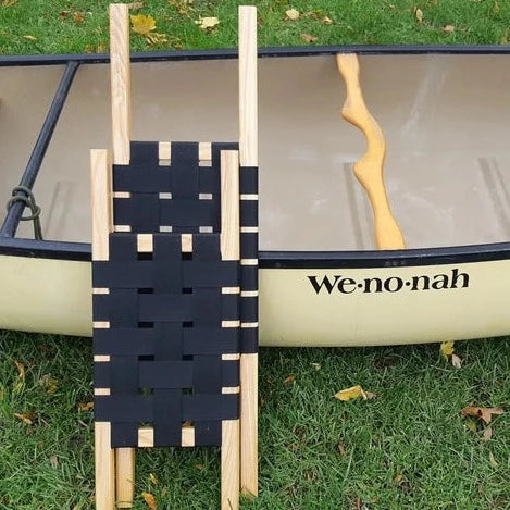 FOR SALE: STERN CANOE SEAT: Stern webbed seats available in ash and cherry. Length: 27" (trim to fit your desired length)