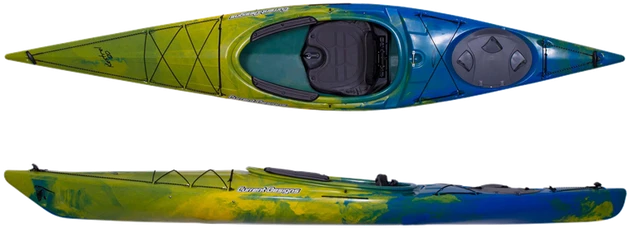 top and side view of the Current Designs Kestrel 120R Kayak