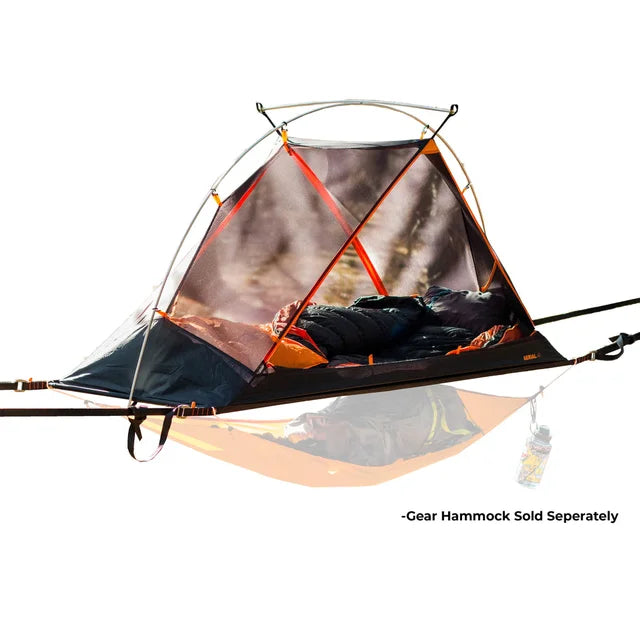 The optional 'Gear Hammock' is great for keeping your cargo off the wet ground and keeping it close to you wile inside the tent.  Customers claim it's "worth it's weight in gold"..