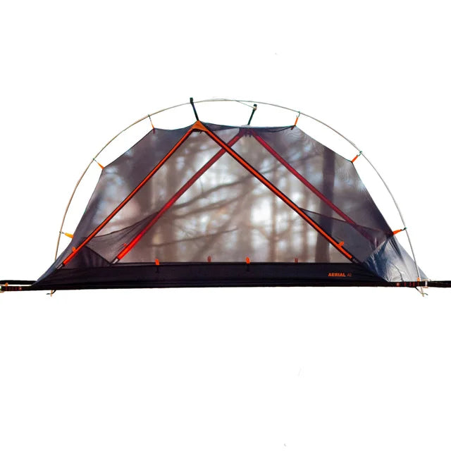 Showing the cross section and stability crossbars in action.  The design of the AERIAL A1 Tree Tent is very sturdy and will take your next camping adventure to the next level.