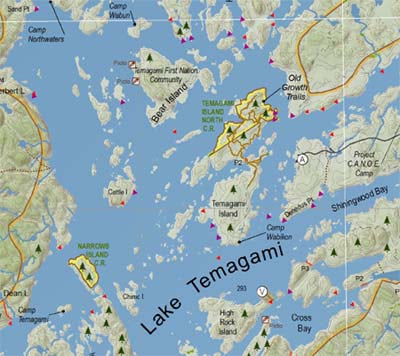Temagami Adventure Planning Map: SAMPLE